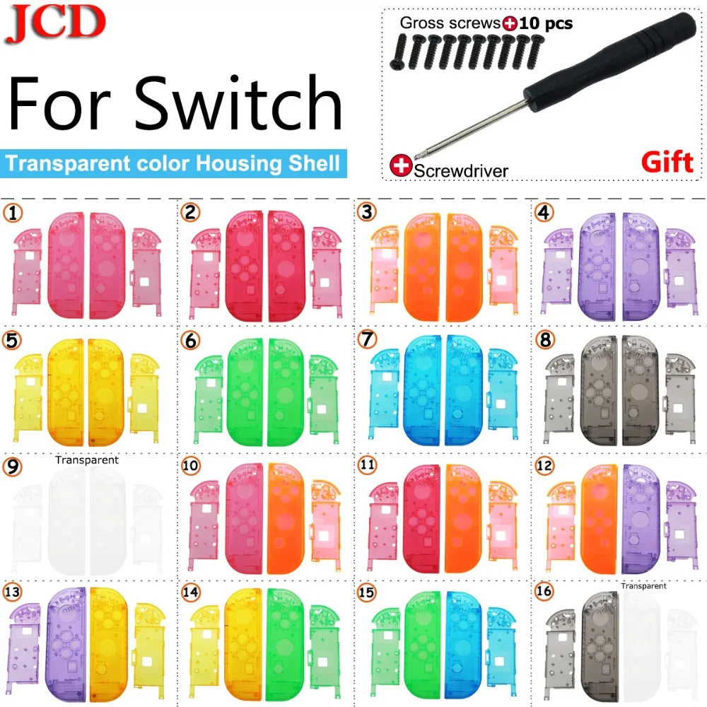 JCD, высокое качество, для Joy-con, прозрачный корпус для kingd, для переключателя NS JoyCon, контроллер, сделай сам, корпус, оболочка, правый, левый чехол