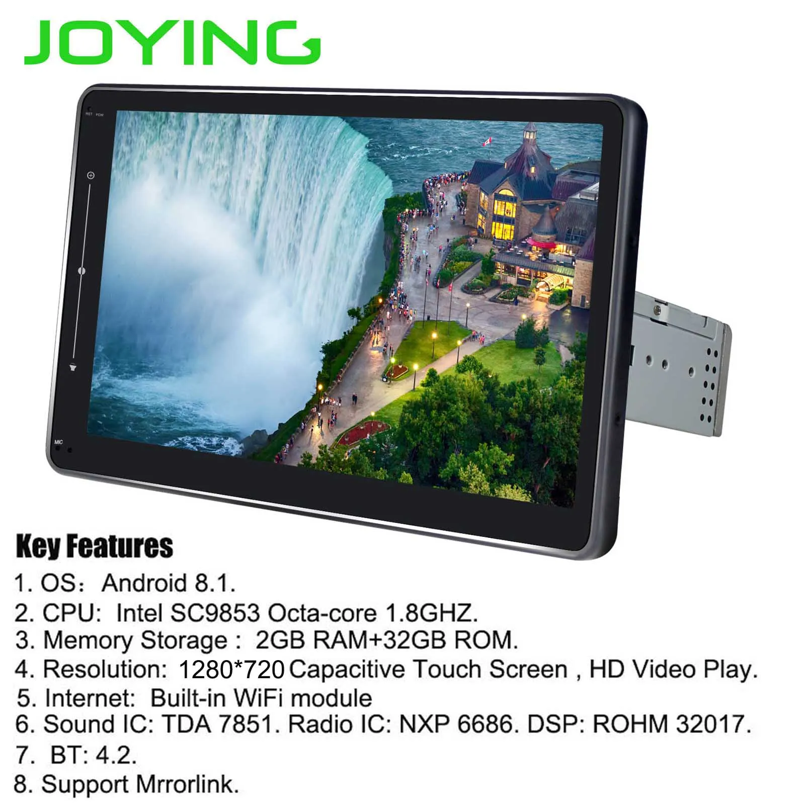 New Button 2GB 32GB Радуясь 1" Восьмиядерный головное устройство Android 8,1 Универсальное автомобильное радио стерео 1280*720 HD без dvd-плеера встроенный DSP SPDIF BT FM Рулевое управление - Цвет: New Button 2GB 32GB