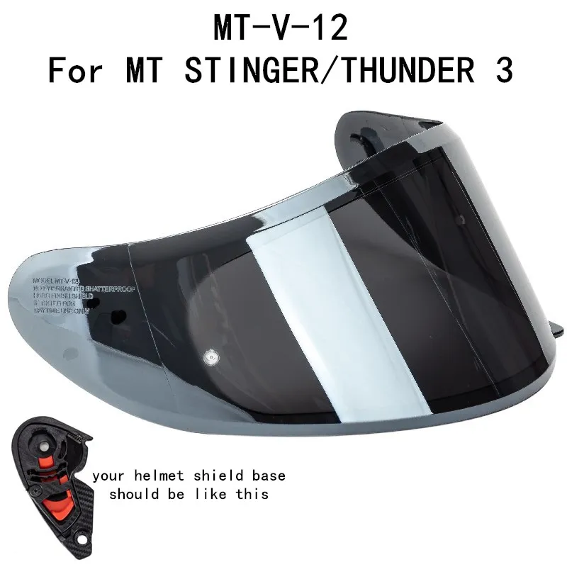 MT-V-12 helmet shield for MT STINGER helmet and MT THUNDER 3 helmet MT Replacement parts THUNDER 3SV visor