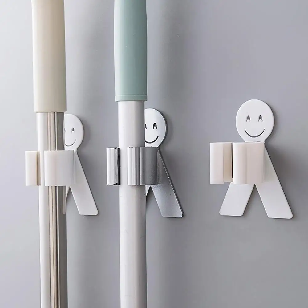 

Wall Mounted Cartoon Mop Holder Broom Gripper Umbrella Hanger Hook Cooker Utensil Storage Rack Shelf Bathroom Organizer Tools