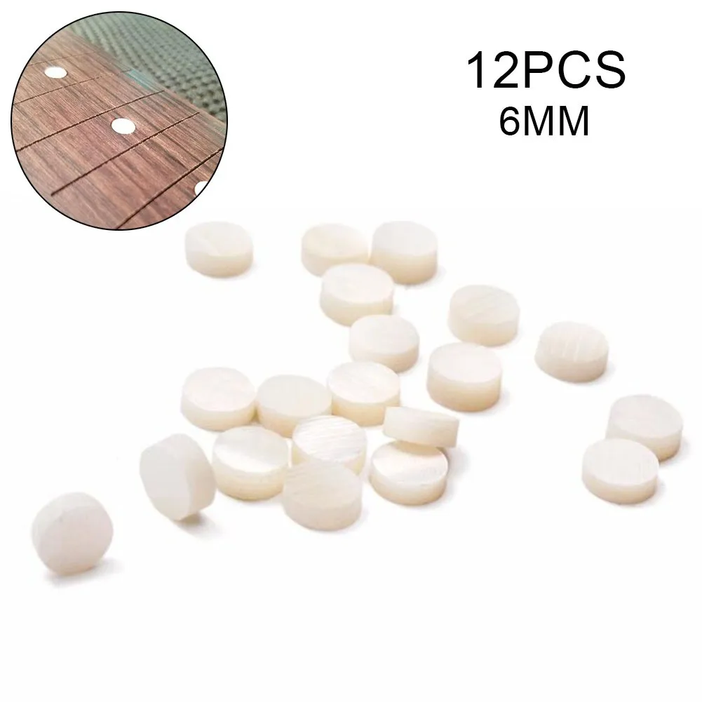 

12 PCS White Mother Of Pearl Guitar Luthier Dots Inlay Fret Side Marker 6MM Fretboard Points Repairing Boxes Or Jewellery Making