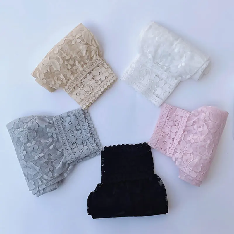 

Sun Protection Ice Silk Sleeves Lace Embroidered Sleeve For Women Girls Solid Color Breathable Driving Arm Guards Sleeves