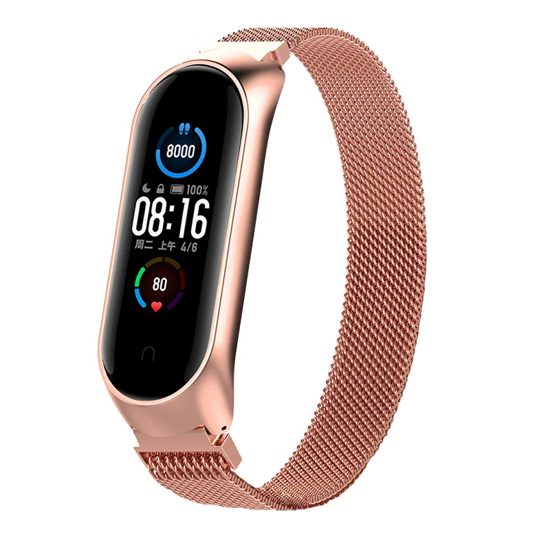 Новинка 2020 Миланская петля для Xiaomi Mi Band 6 5 4 3 магнитный сменный ремешок MiBand
