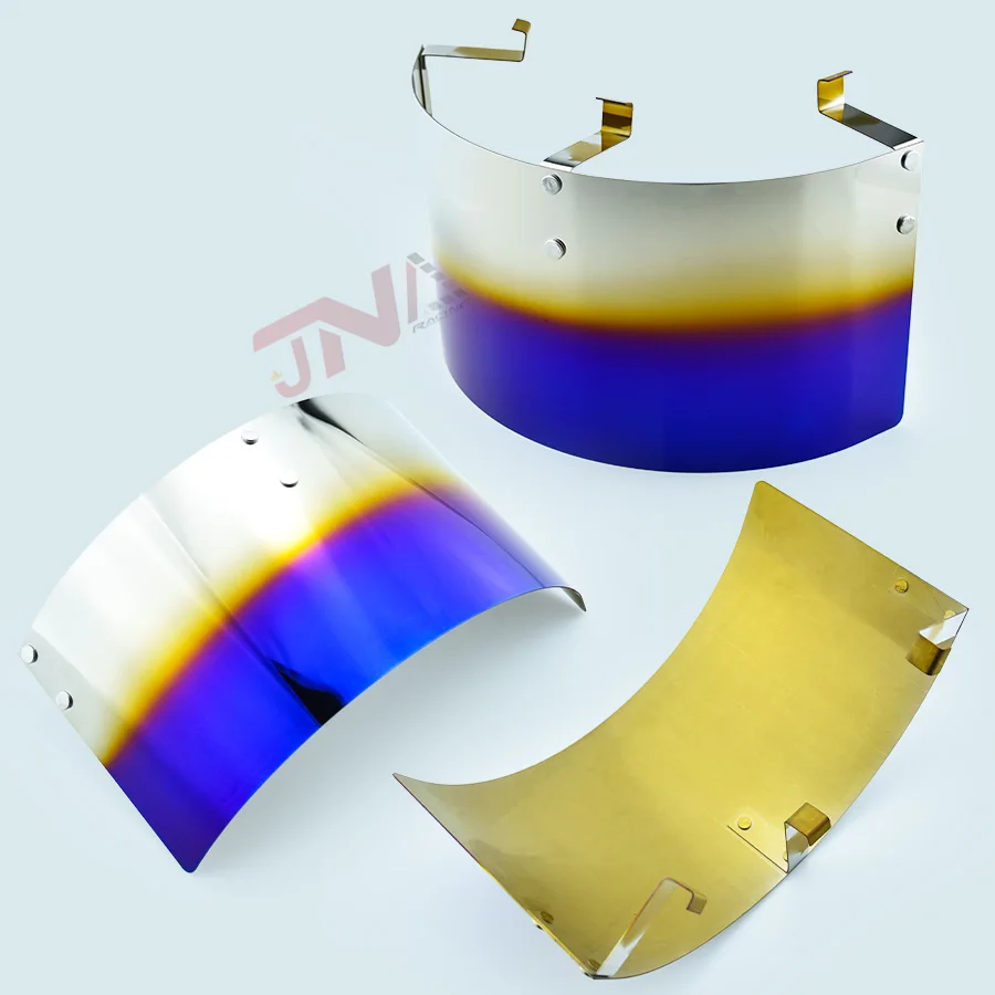 Universal Titanium Blue/Neo Chrome/Carbon Heat Shield Air Intake Filter Cover 2.5" -5.5" | Автомобили и мотоциклы