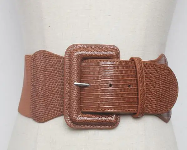 Женский широкий пояс из искусственной замши с эластичной резинкой на талии