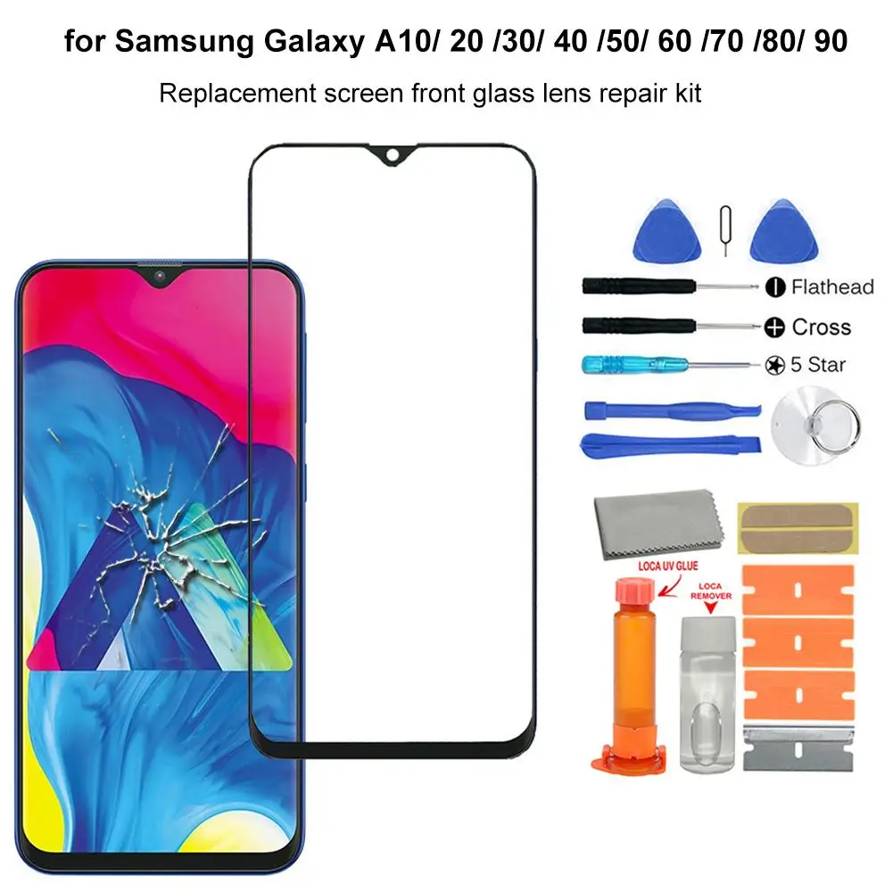 Сменный комплект для ремонта экрана из переднего стекла Samsung Galaxy A10 A30 A70 A80
