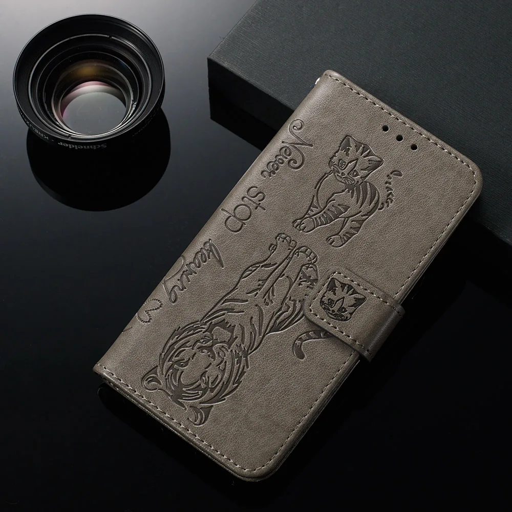 Винтаж Ретро Флип-кошелек ободок с ушками кошки тигра чехол для телефона Redmi K20 Pro