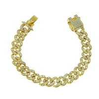 hip hop mens rhinestone cuban bracelet jewelry fashion trend bracelets and jewelry wholesale