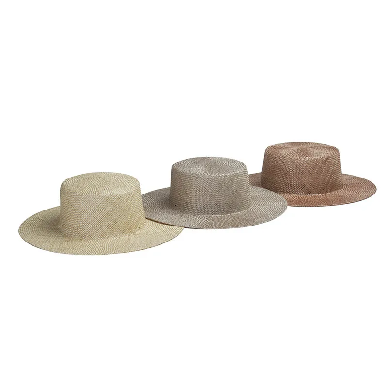 

202107-hh5153 new many color summer Handmade sisal grass solid fedoras cap men women panama jazz hat