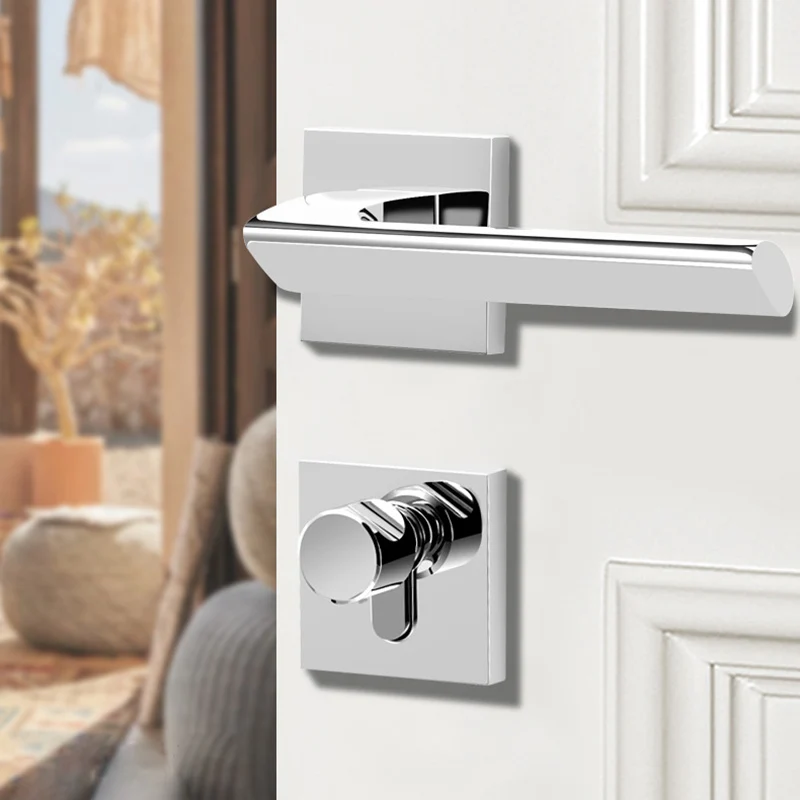 

Modern Mute Door Lock Set Handle Door Lock Security Locks Door Lock Kit for 35-50mm Doors Zinc Alloy Handle Hardware decoration