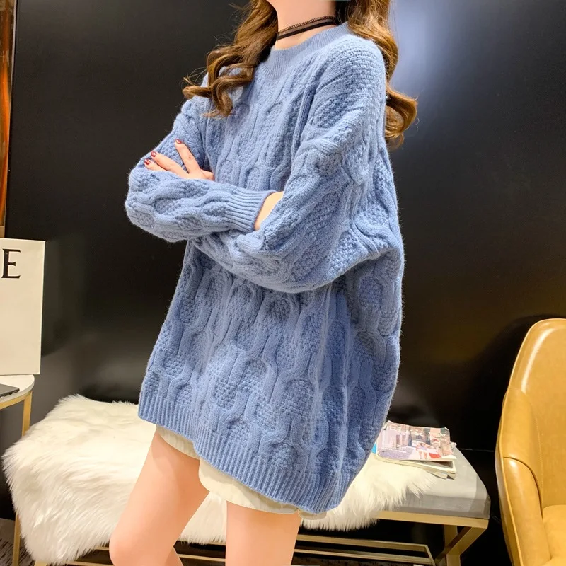 

High quality sweater women thickened 2020 winter Korean version of baggy suit long-sleeved sweater