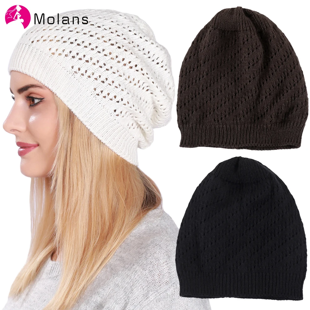 

Molans зимние шапки для женщин Новые Вязаные Шапочки для девочек, шапочки, теплые шапки, Женская Повседневная шапка, головные уборы, аксессуары...