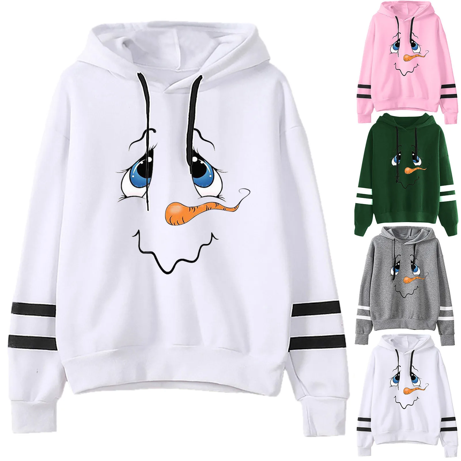 

Женская толстовка с капюшоном и длинным рукавом, в стиле оверсайз