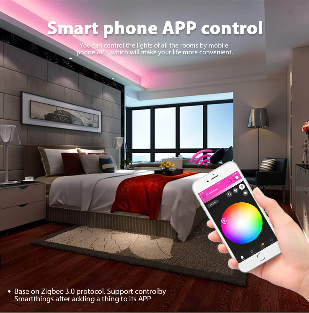 G светодиодный OPTO Zigbee smart RGB+ CCT светодиодный контроллер плюс работа с Echo plus zigbee 3,0 шлюз или пульт дистанционного управления APP управление телефоном