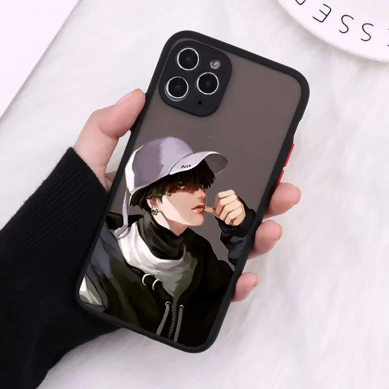 

Anime smoking cool girl handsome man Phone Case Matte Transparent for iPhone 7 8 11 12 s mini pro X XS XR MAX Plus cover funda