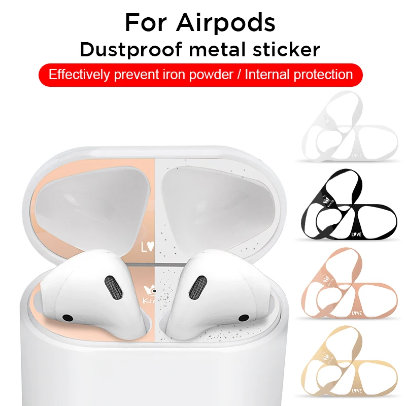 Защитная Наклейка с гальваническим покрытием для Apple Airpods 2 чехол пылезащитный