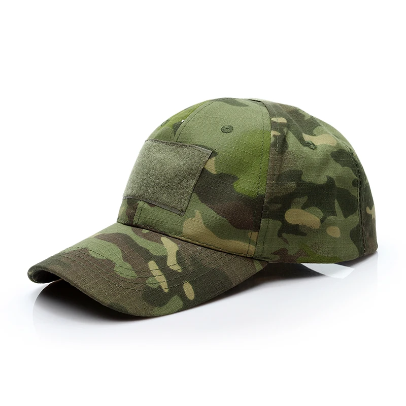 

Camouflage Tactical Baseball Cap Unisex High Quality Sunhat Magic Sticker Adjustable Army Combat Hat Men Women Training Hat HF2