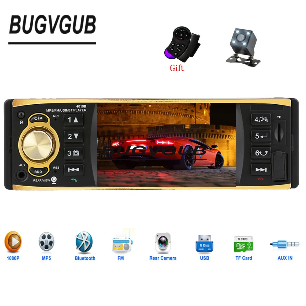 Новинка 4019B Автомагнитола 1 Din аудио стерео USB AUX TF карта FM Bluetooth радиостанция MP3