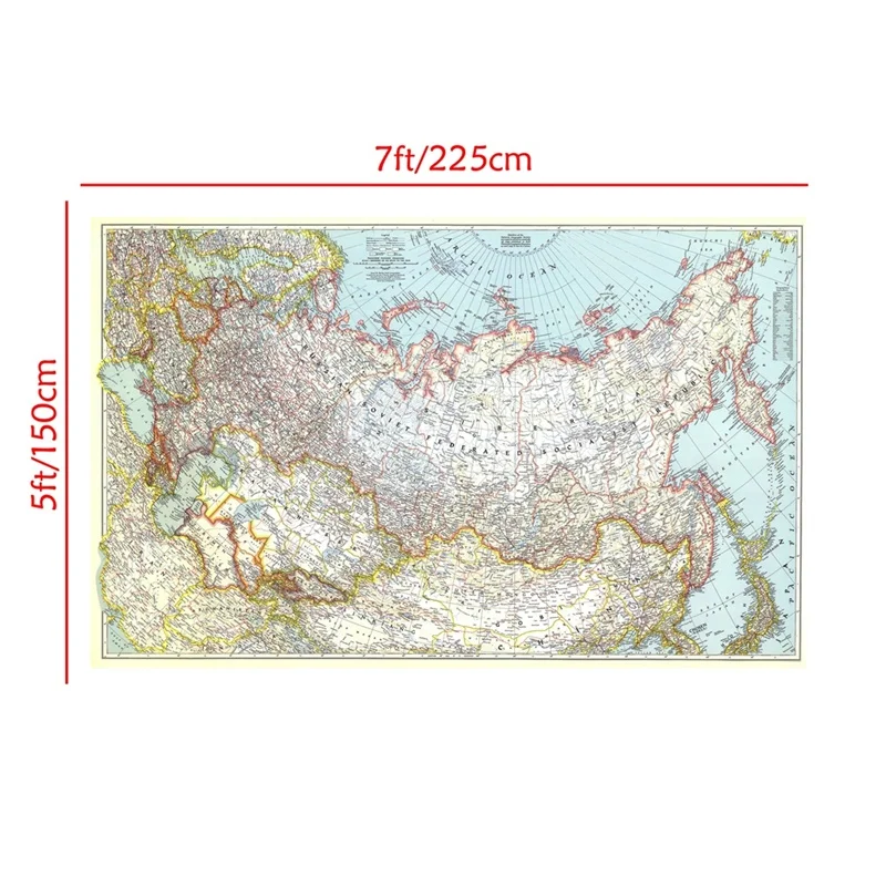 Карта мира 225*150 см карта России 1944 нетканые настенные карты настенные наклейки, живопись для комнаты, украшение для дома и офиса от AliExpress WW