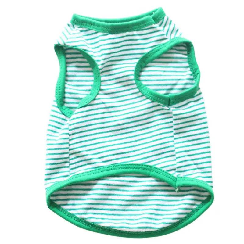 Летняя рубашка для питомца щенка полосатая жилетка котенка кота футболка