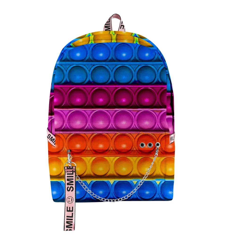 

2021 New Bags Rainbow Color 3D Bag Street Trend 3D Digital Printing Backpack
