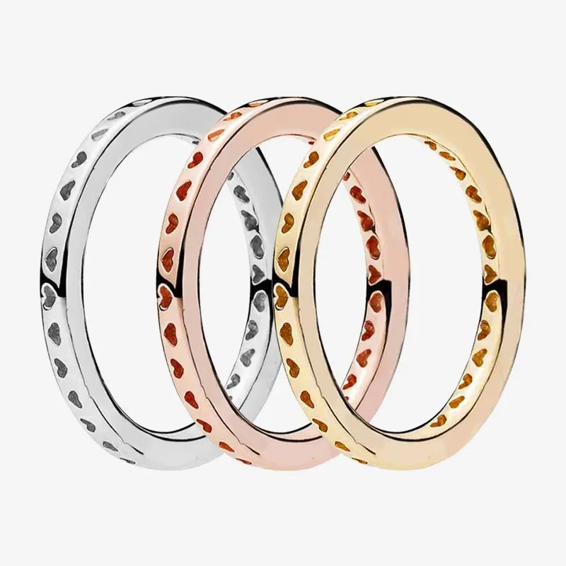 

Authentic 925 Sterling Silver Single Ring Hollow Heart Ring Is Suitable For Women's Engagement Jewelry Anniversary