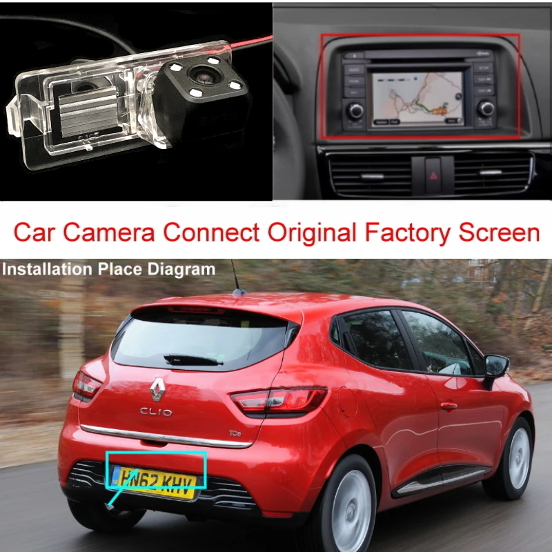 Для Renault Clio 4 IV 2012~ RCA и экран, совместимый с камерой заднего вида автомобиля