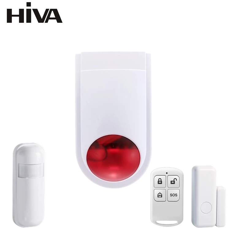 Mini Wireless 433MHz Siren Indoor & Outdoor Use Flashing Alarm Sensor for Home Security Alarm System Connect with Remote Control