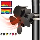 Зимний 5 лопастей камин вентилятор для печи, работающий от тепловой энергии бревен деревянная горелка тихий дом настенный эффективный распределения тепла 7,1 дюймов