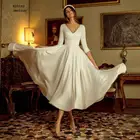 Простое Белое красное свадебное платье 2022 атласное пляжное платье принцессы с полурукавом