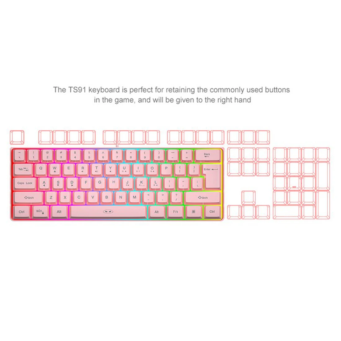 

Magegee 61 Keys Compact Membane Keyboard 60% RGB Backlit Laptop Gaming Keyboard For Win/Mac/Android/Linux - Pink