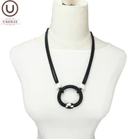ukebay new black rubber necklaces for women pearl pendant necklace goth cloth chains party accessories fashion choker necklace