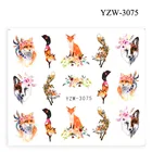 Волклисафламинго и цветок благородное ожерелье дизайн ногтей переводные наклейки Маникюр украшения для ногтей