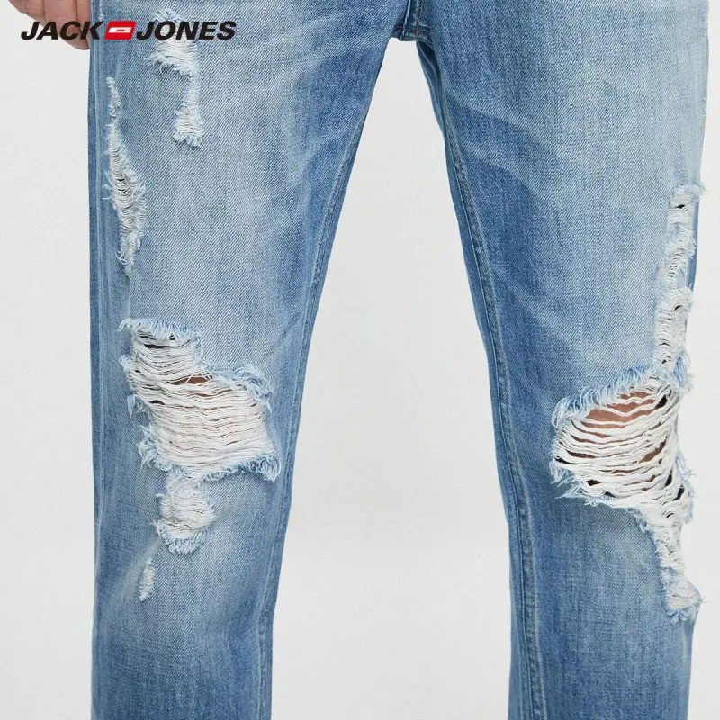 JackJones мужские хлопковые хип-хоп рваные зауженные укороченные джинсы 219232521 |