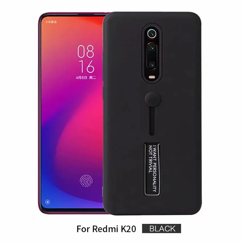 Для Xiao mi 9T mi 9T Pro Чехол ударопрочный Броня держатель кольца для пальца подставка задняя крышка для красного mi K20 Pro Kickstand чехол - Цвет: Black