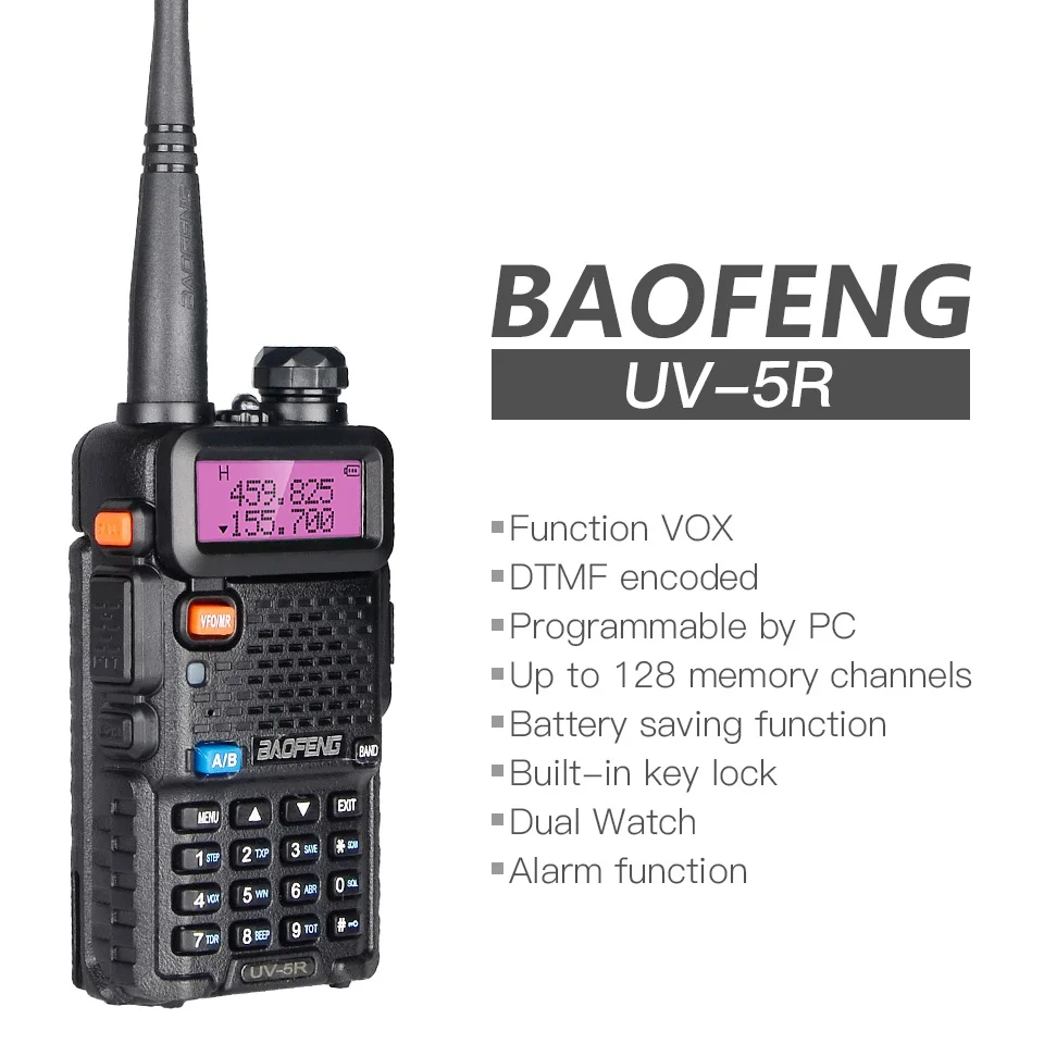 2pcs baofeng uv 5r 8w walkie talkie ham radio scanner hf transceiver vhf uhf cb radio station uv5r walki talki long range 15km free global shipping