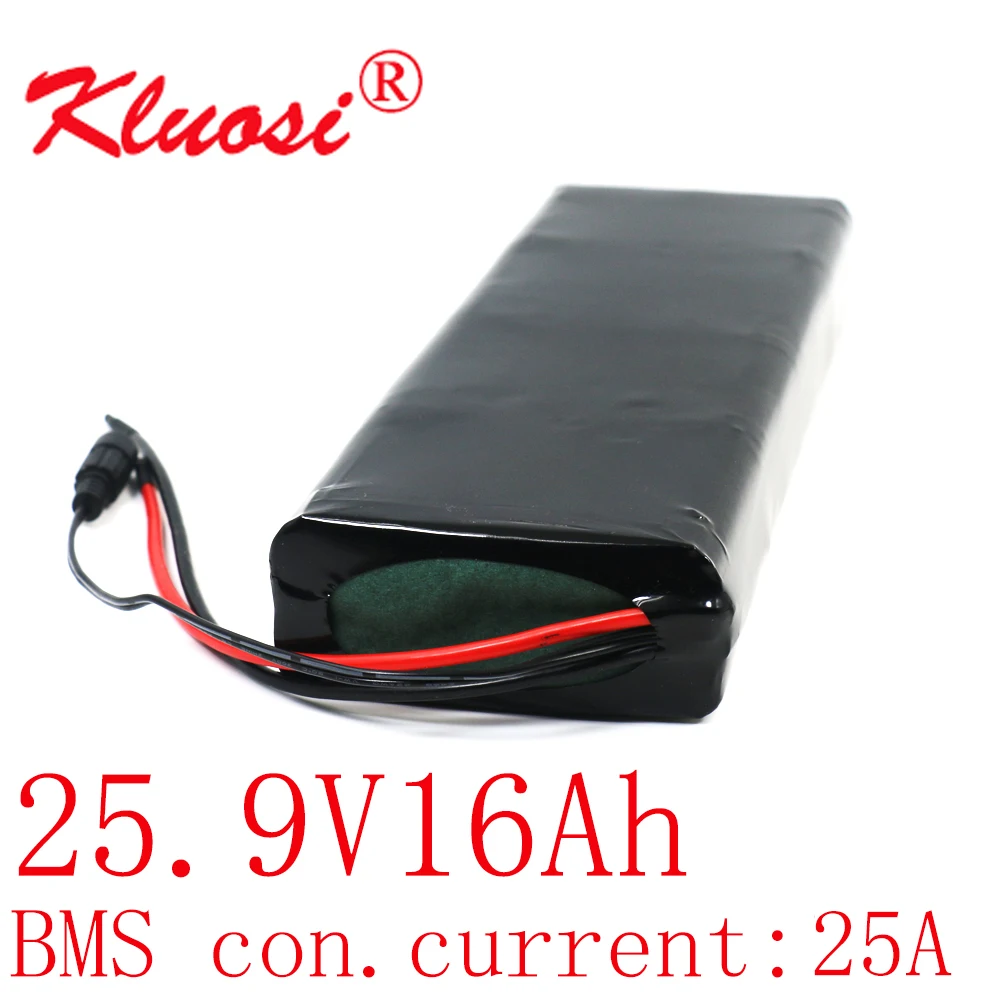 

KLUOSI 25.2V 7S5P 24V 16Ah 29.4V Lithium-ion Battery Pack Built-in 25A BMS for Electric Bike Unicycle Scooter Wheelchair Motor