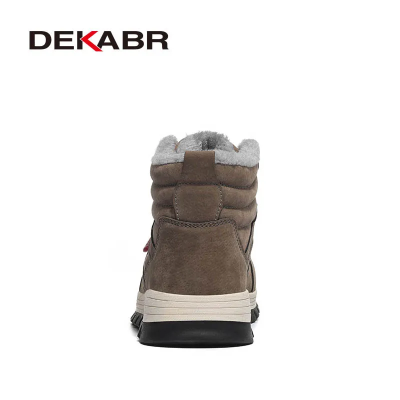 DEKABR/теплые зимние ботинки размера плюс 39-48, брендовые кожаные мужские ботинки высокого качества, мужские Модные Повседневные ботильоны, Осенняя обувь