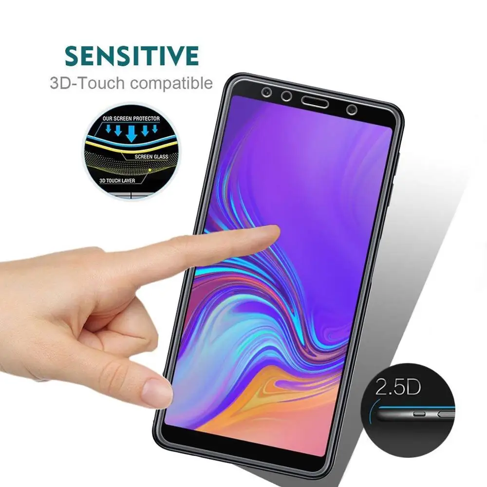 2 шт. Защитное стекло для Samsung Galaxy A6 A8 A7 2018 защита экрана закаленное J6 J4 Plus A750 пленка