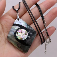 wholesale3pcs natural abalone shells eyes pendant necklace high quality for woman jewelry making diy accessories ornament gifts