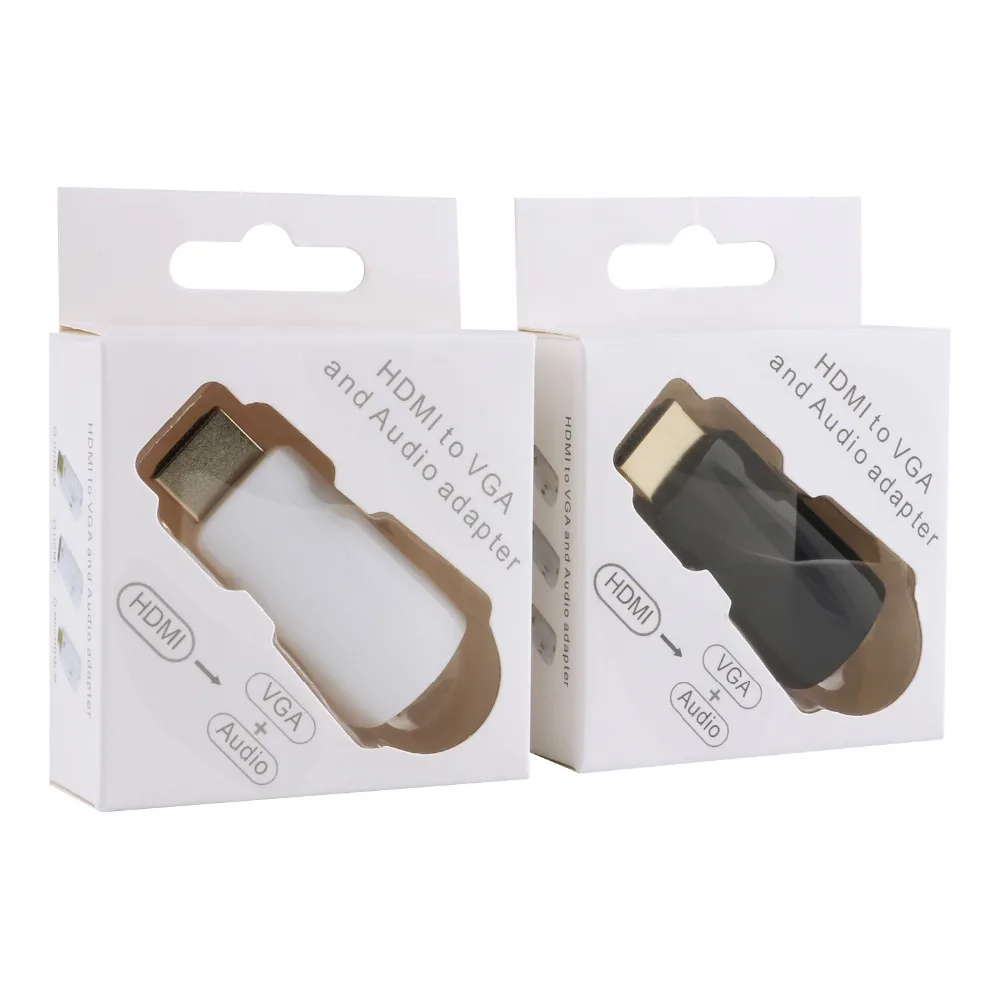 AMKLE HDMI в VGA Кабель-адаптер конвертер с аудио 3,5 мм Jack кабель HD 1080P для Xbox X360 PS3 PS4 ПК ноутбук ТВ коробка проектор