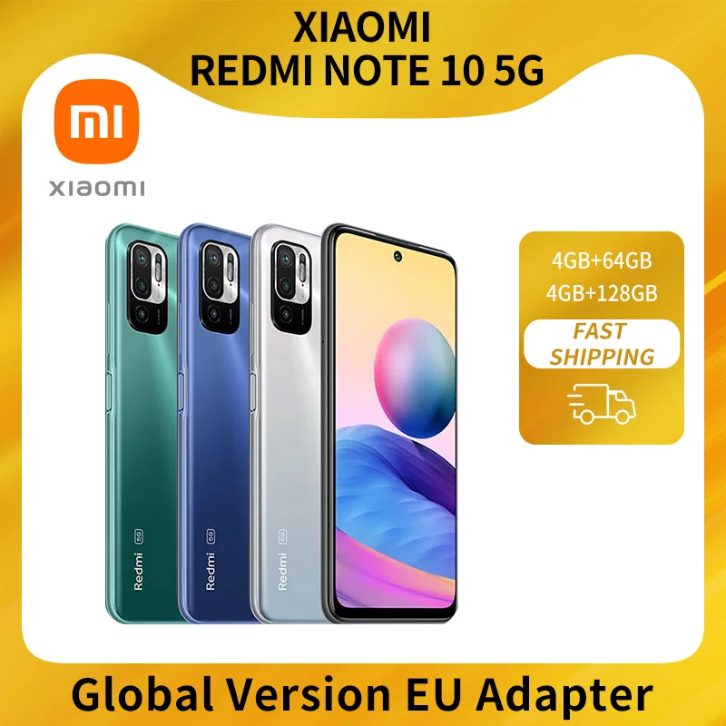 Redmi Note 10 5G NFC глобальная версия 4GB 64GB/128GB Смартфон Xiaomi Dimensity 700 6,5 "90 Гц дисплей 5000 мА/ч, 48MP камера