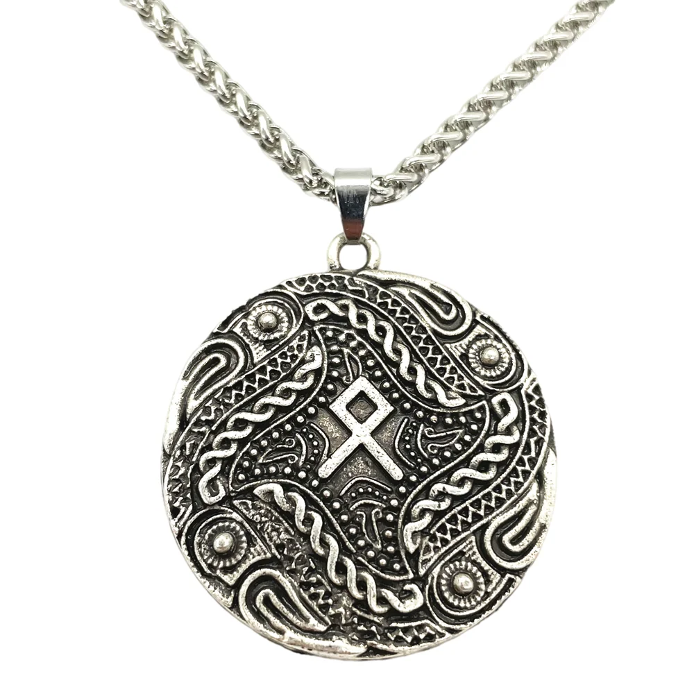 

Viking Rune Othala Amulet Runic Jewellery Wicca Pagan Talisman Male Necklace