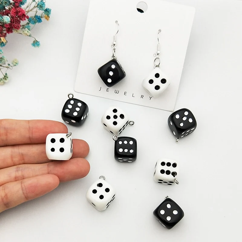 

10 шт., 15 мм кубики, подвески из смолы, 3D кубики, подвески «сделай сам», подходят для браслетов, сережек, брелоков, «сделай сам», Ювелирная фурни...