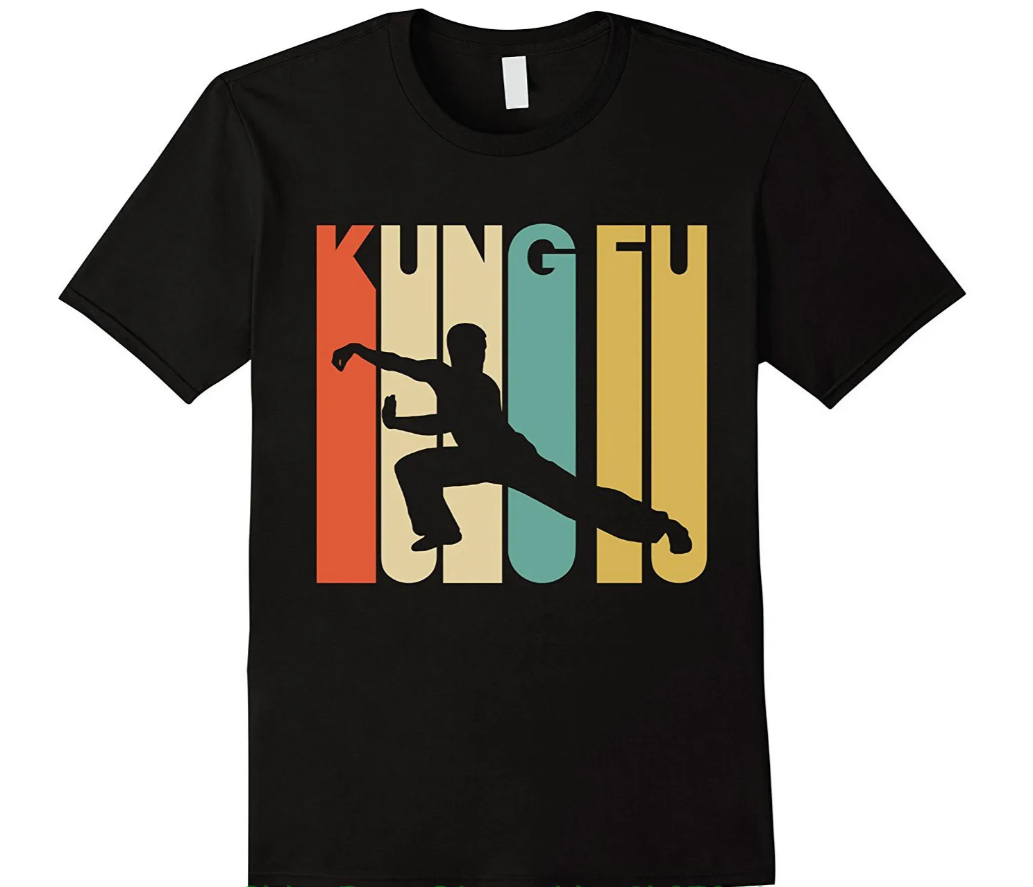 

Vintage Style Kung Fu Silhouette Printed T-Shirt. Summer Cotton Short Sleeve O-Neck Mens T Shirt New S-3XL
