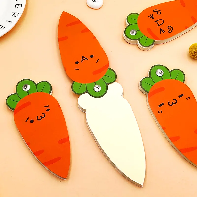 

2pcs/lot Creative Student Memo Pad Carrot Portable Loose-leaf Spiral Cute Notebook Blank Word Book Card Notepad