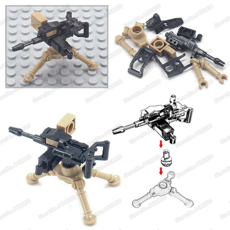 Военная Униформа Mk19 тяжелый орудие строительных блоков Diy WW2 Солдат Цифры