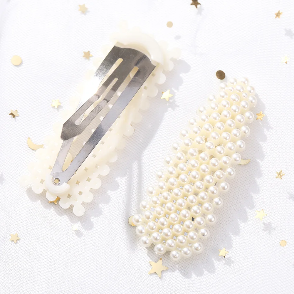 Модные металлические жемчужные заколки для волос украшения женщин Цветочные