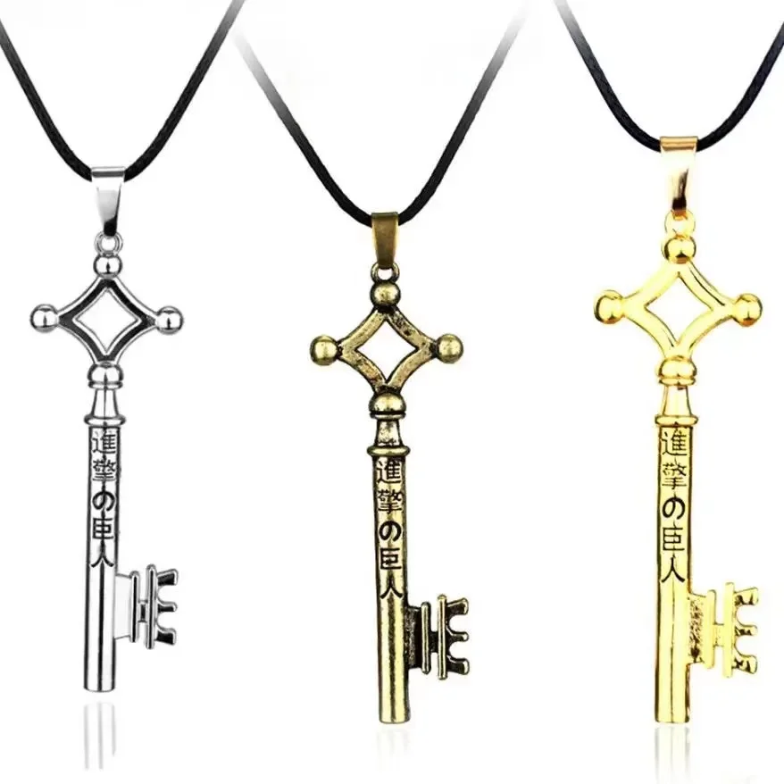 

Attack On Titan Necklace Key No Pendant Fashion Vintage Retro Anime Jewelry For Men Cosplay Wholesale