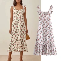 maxdutti 2021 summer ins fashion blogger vintage cherry printing sexy ruffles strapless dress women vestidos de fiesta de noche